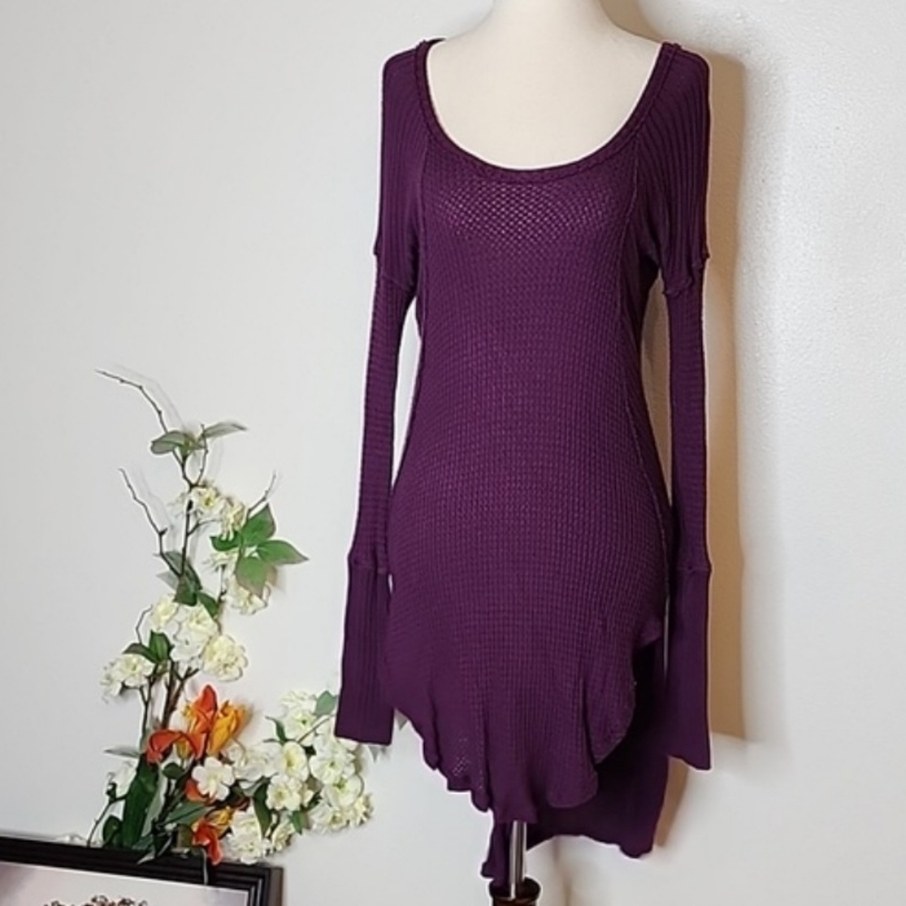 NEW Free People Revolve Thermal Ventura Drippy African Violet Top Bohemian Gypsy - Picture 10 of 16